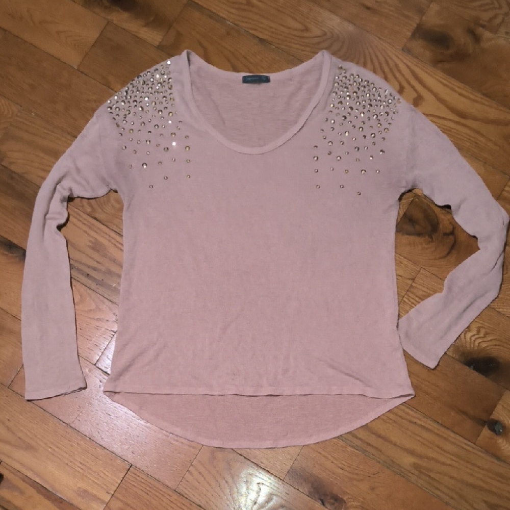 💖Sparkly Studs Pink Long Sleeve Sweater
